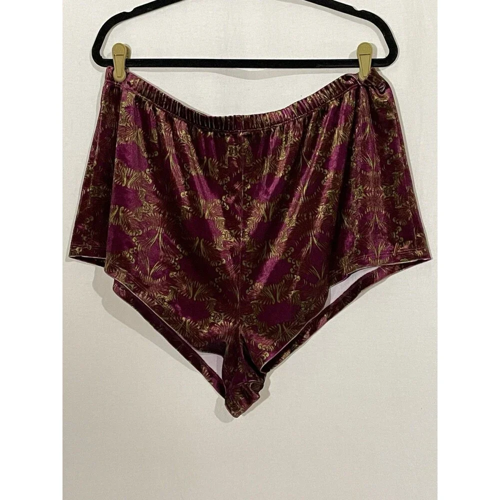 Savage X Fenty Women's Psychedelic Velvet Sleep Set Size 2X Purple Green